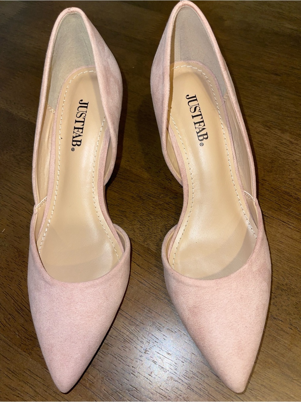 JustFab Blush Pink Pointed Toe D'Orsay Pumps size 6